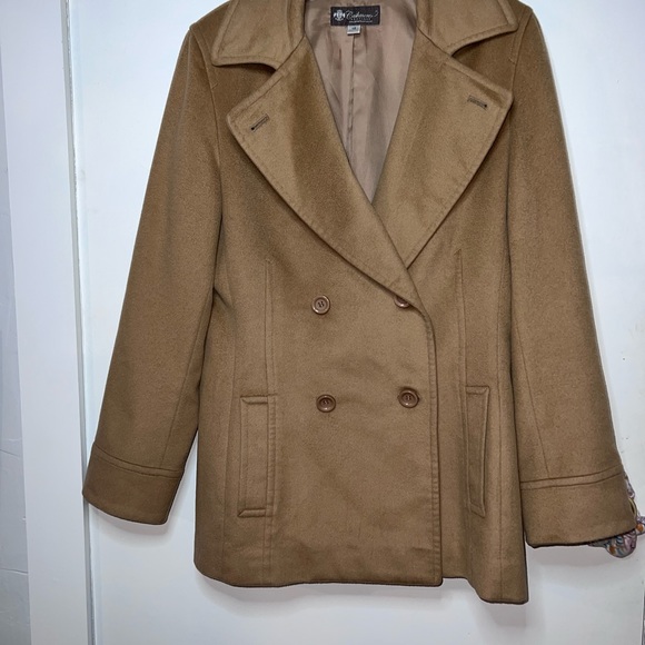 Cashmere Boutique | Camel Cashmere Peacoat - Picture 9 of 13